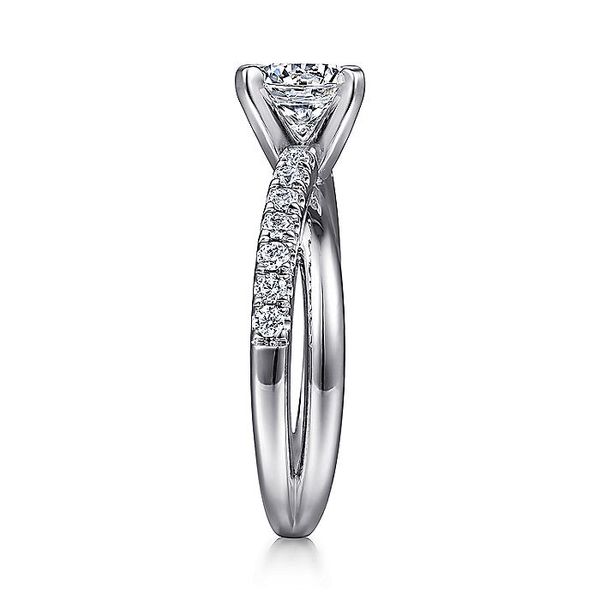 Gabriel & Co. 14 Karat White Gold Round Bypass Style Semi-Mount Engagement Ring Image 4 David Scott Fine Jewelry Panama City Beach, FL