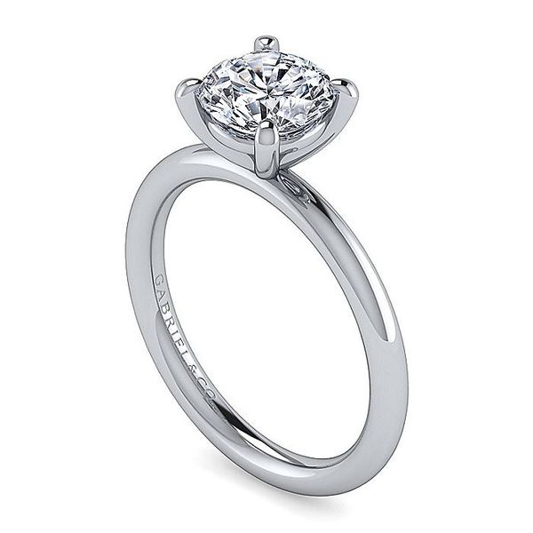 Gabriel & Co. 14 Karat White Gold Round Semi-Mount Engagement Ring Image 3 David Scott Fine Jewelry Panama City Beach, FL