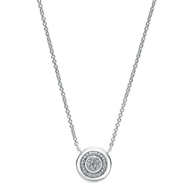 Gabriel & Co Sterling Silver Diamond Pendant Necklace David Scott Fine Jewelry Panama City Beach, FL