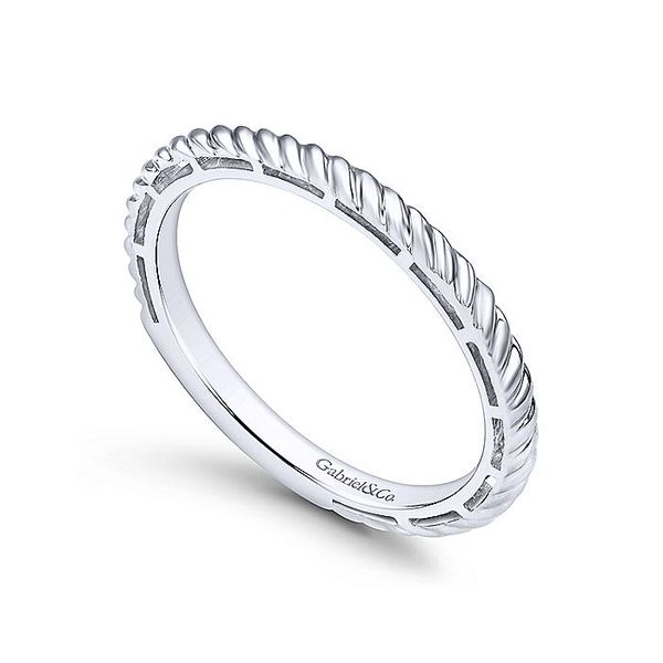 Gabriel & Co White Gold Twisted Rope Stackable Ring Image 3 David Scott Fine Jewelry Panama City Beach, FL