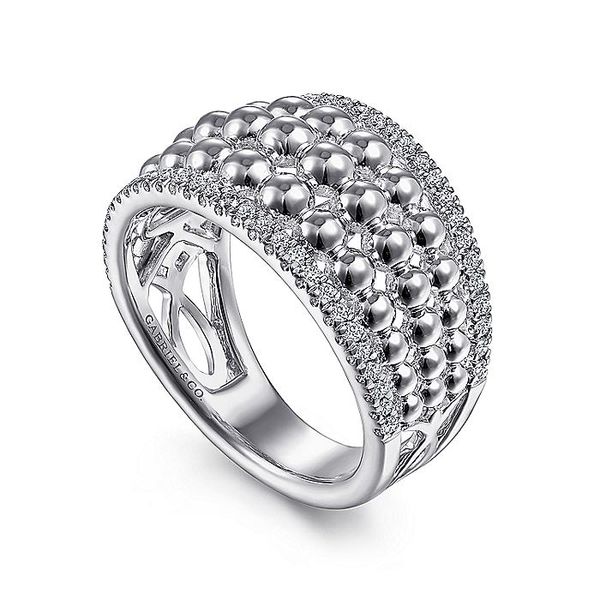 Gabriel & Co Sterling Silver White Sapphire Bujukan Ring Image 3 David Scott Fine Jewelry Panama City Beach, FL