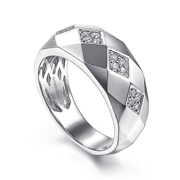 Gabriel & Co Silver Faceted Diamond Ring Image 3 David Scott Fine Jewelry Panama City Beach, FL