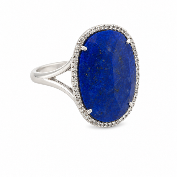Lapis Lazuli & Diamond Ring in 14K White Gold DeAngelis Jewelers Germantown, TN