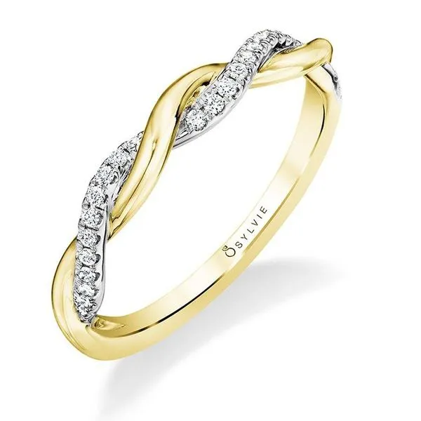 Modern Two Tone Spiral Wedding Band D'Errico Jewelry Scarsdale, NY