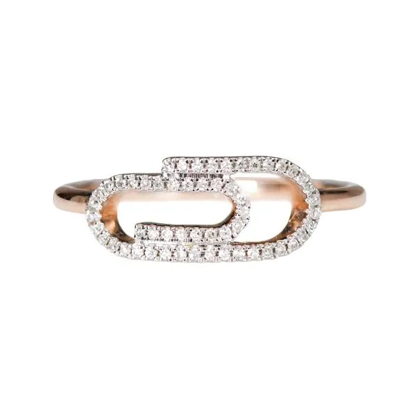 Rose Gold Paperclip Ring Image 3 D'Errico Jewelry Scarsdale, NY