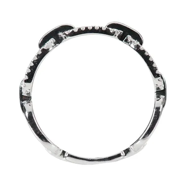 Pave Diamond Paper Clip Ring Image 2 D'Errico Jewelry Scarsdale, NY