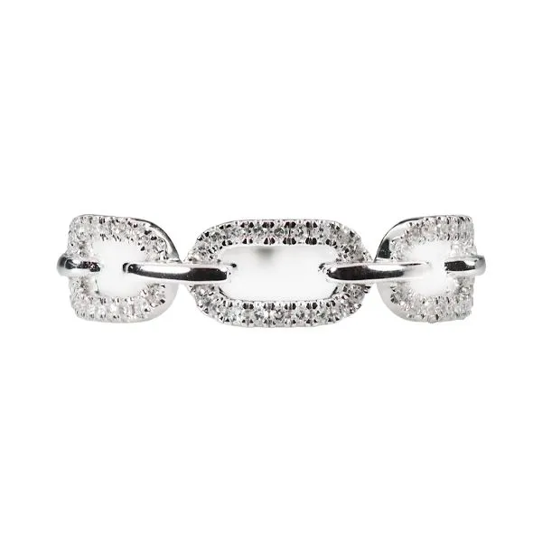 Pave Diamond Paper Clip Ring Image 3 D'Errico Jewelry Scarsdale, NY