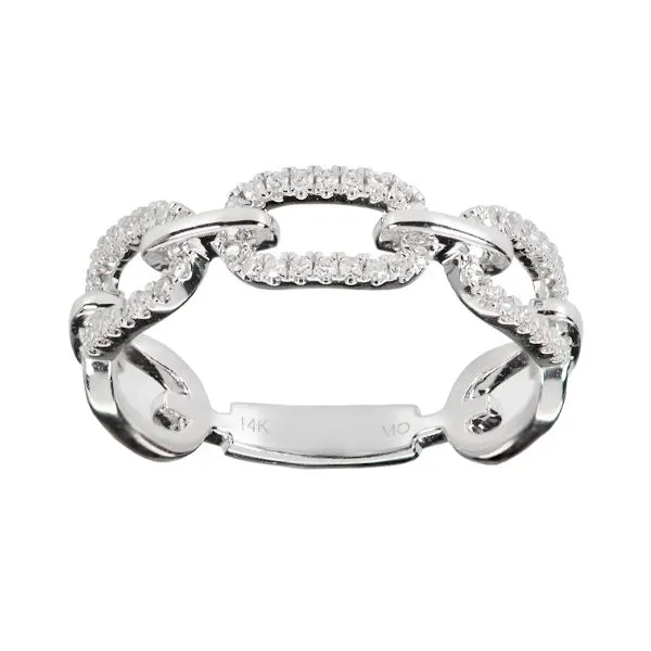 Pave Diamond Paper Clip Ring D'Errico Jewelry Scarsdale, NY