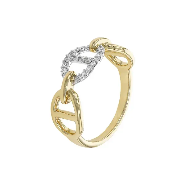 Link Ring with Diamonds Image 2 D'Errico Jewelry Scarsdale, NY