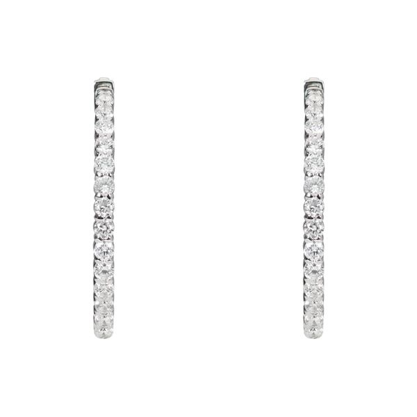 Diamond In And Out Hoop Earrings D'Errico Jewelry Scarsdale, NY