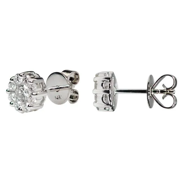 Cluster Stud Earrings Image 2 D'Errico Jewelry Scarsdale, NY