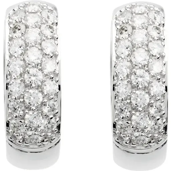 Natural Diamond Hoop Earrings Image 2 D'Errico Jewelry Scarsdale, NY