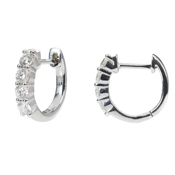 Diamond Huggie Earrings Image 2 D'Errico Jewelry Scarsdale, NY