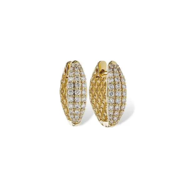 14KT Yellow Gold Diamond Huggies D'Errico Jewelry Scarsdale, NY