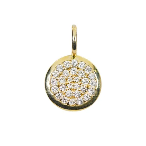 Pave Small Circle Pendant D'Errico Jewelry Scarsdale, NY