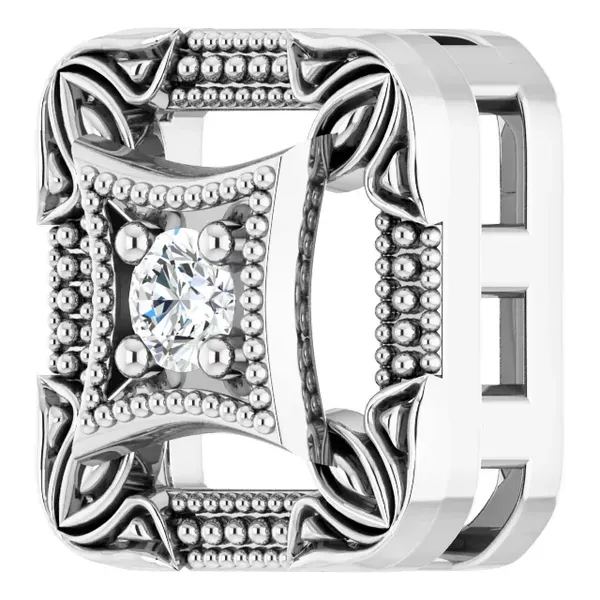 Natural Diamond Vintage-Inspired Pendant Image 2 D'Errico Jewelry Scarsdale, NY