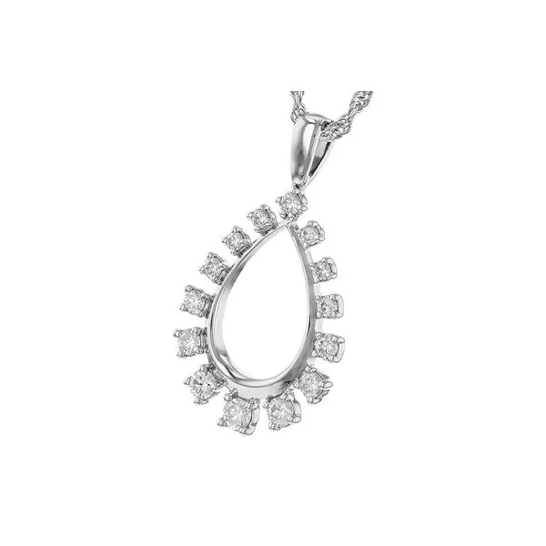 14K White Gold Diamond Necklace Shaped as a Pear Image 2 D'Errico Jewelry Scarsdale, NY