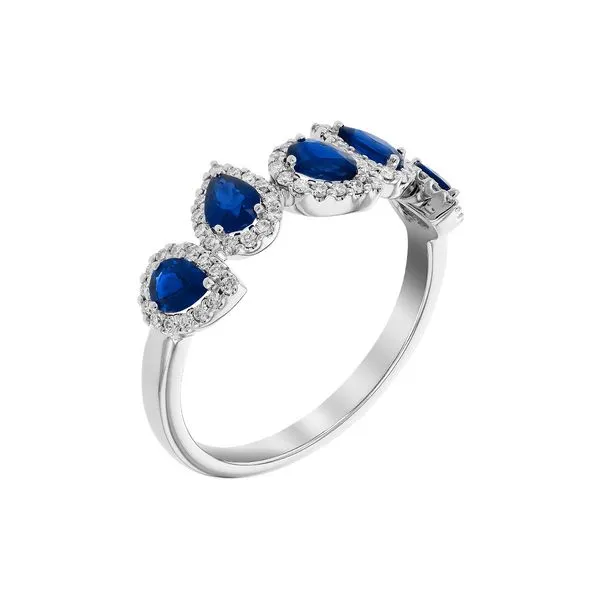 Sapphire and Diamond Pear Ring Image 2 D'Errico Jewelry Scarsdale, NY