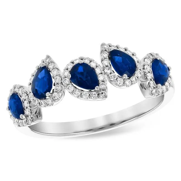 Sapphire and Diamond Pear Ring D'Errico Jewelry Scarsdale, NY
