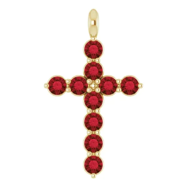Natural Mozambique Garnet Cross Pendant D'Errico Jewelry Scarsdale, NY