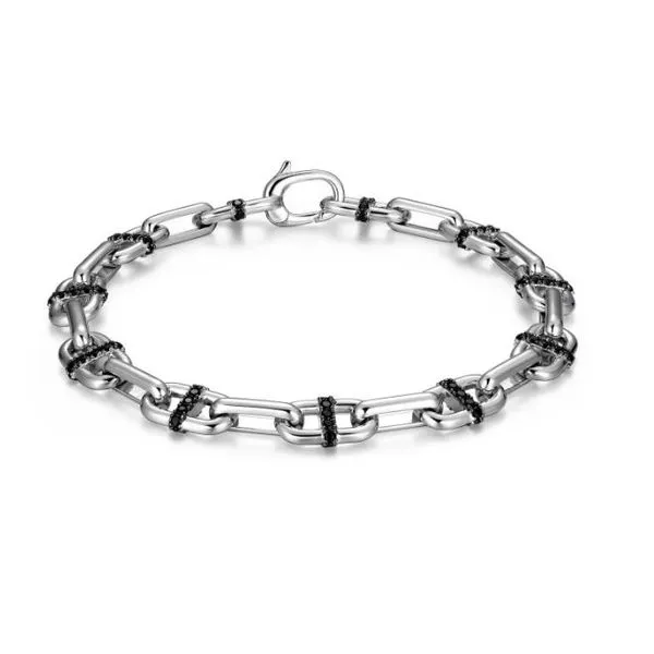 Black Spinel Anchor Link Bracelet D'Errico Jewelry Scarsdale, NY