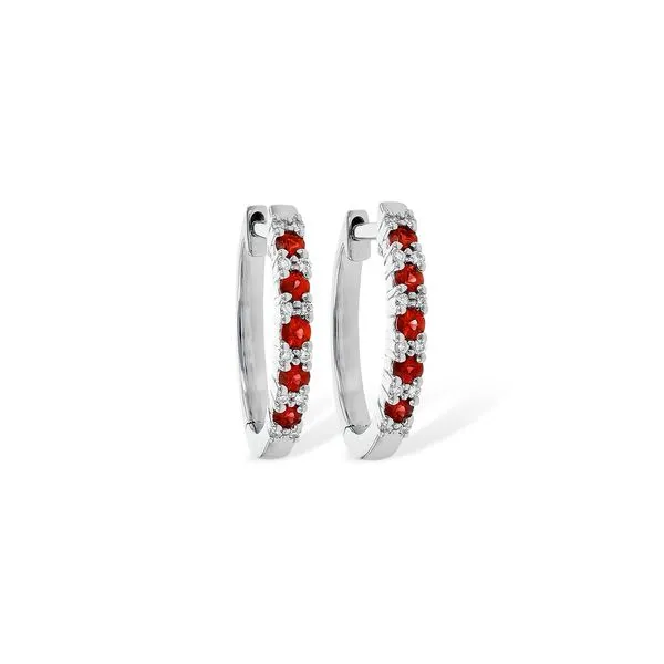 Ruby And Diamond Oval Huggie Earrings D'Errico Jewelry Scarsdale, NY
