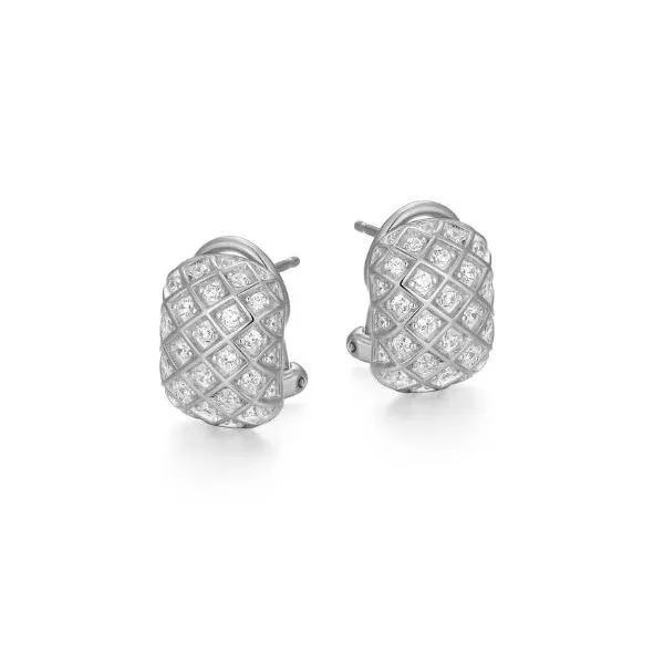 Sterling Silver Quilted Post Earrings D'Errico Jewelry Scarsdale, NY