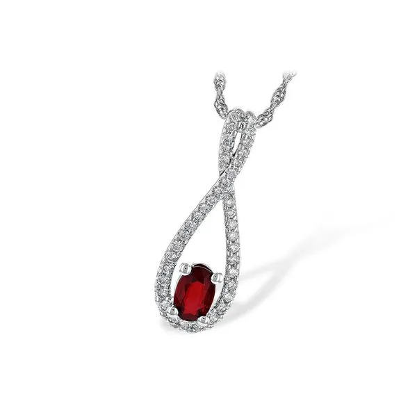 White Gold Ruby & Diamond Necklace D'Errico Jewelry Scarsdale, NY