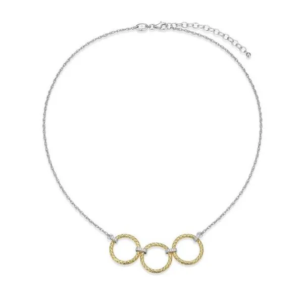 Flourish Halo Matte Mesh Necklace in Rhodium & 14K Gold-Plated Silver D'Errico Jewelry Scarsdale, NY