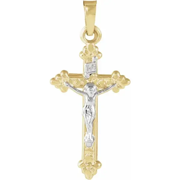 Two-Tone Hollow Crucifix Pendant D'Errico Jewelry Scarsdale, NY