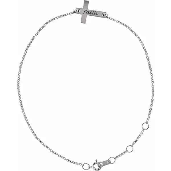 14K White Gold Cable Chain Bracelet Image 3 D'Errico Jewelry Scarsdale, NY