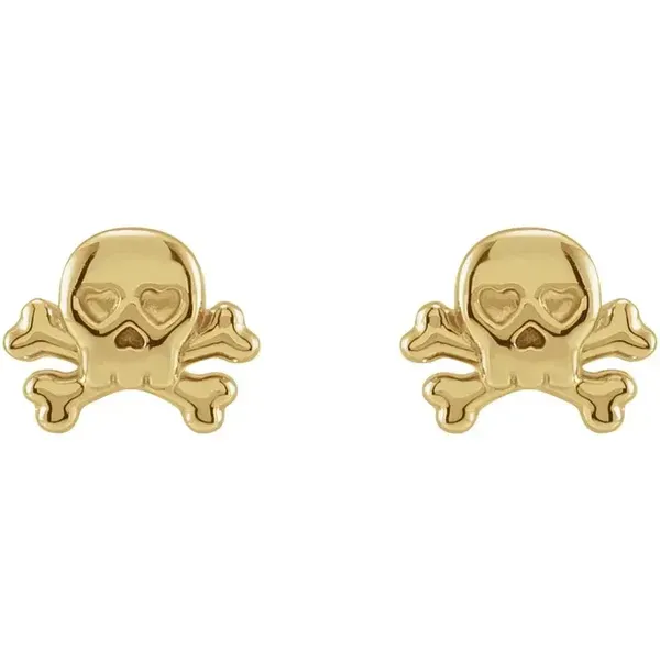 Petite Skull & Crossbones Earrings Image 2 D'Errico Jewelry Scarsdale, NY