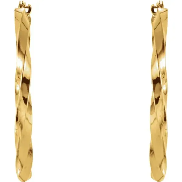 Twisted Tube 30 mm Hoop Earrings Image 2 D'Errico Jewelry Scarsdale, NY