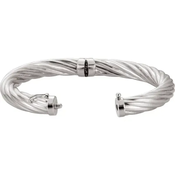Sterling Silver Hinged Bangle Bracelet Image 2 D'Errico Jewelry Scarsdale, NY