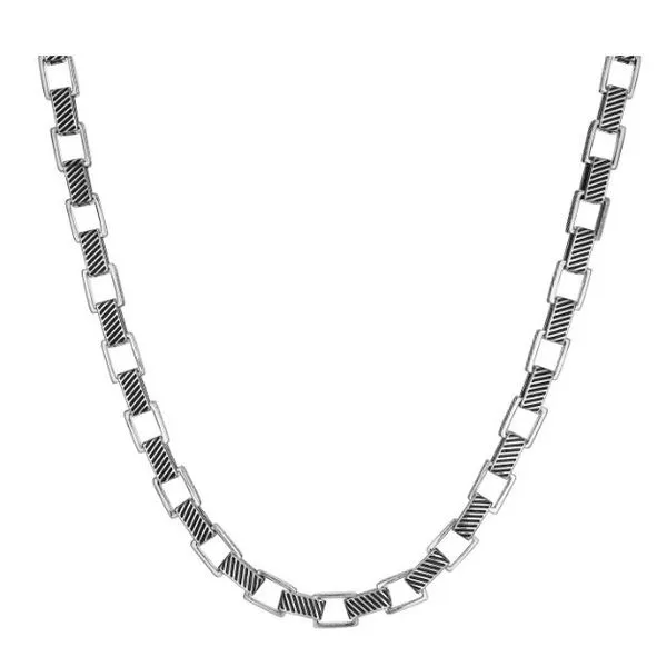 Sterling Silver Infinity Box Chain Necklace, 22” D'Errico Jewelry Scarsdale, NY
