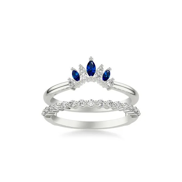 DeScenza Collection Diamond And Sapphire Insert Ring Image 2 DeScenza Diamonds Boston, MA