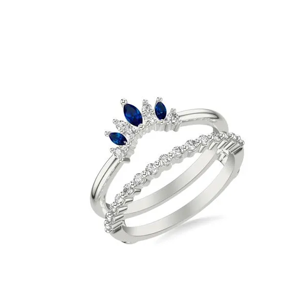 DeScenza Collection Diamond And Sapphire Insert Ring DeScenza Diamonds Boston, MA