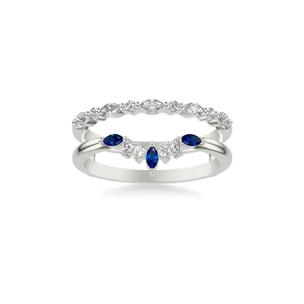 DeScenza Collection Diamond and Sapphire Insert Ring Image 2 DeScenza Diamonds Boston, MA