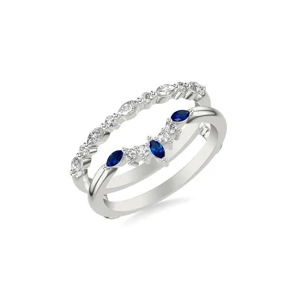 DeScenza Collection Diamond and Sapphire Insert Ring DeScenza Diamonds Boston, MA