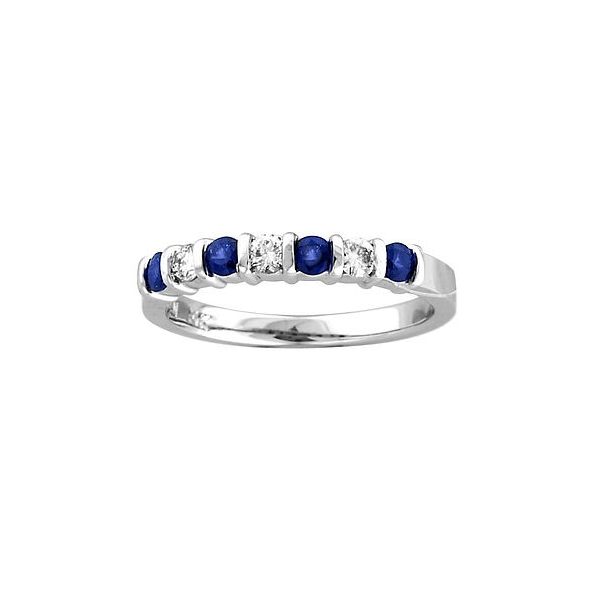 DeScenza Collection Diamond and Sapphire Ring DeScenza Diamonds Boston, MA