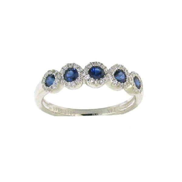 DeScenza Collection Diamond and Sapphire Ring DeScenza Diamonds Boston, MA