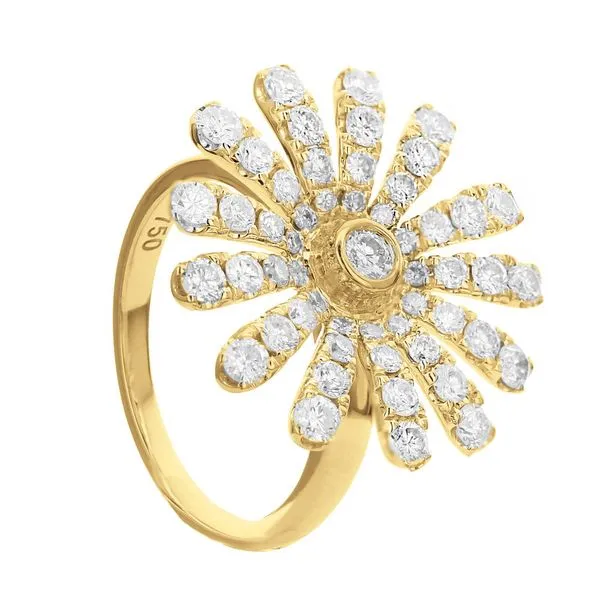 Diamond Flower Ring DeScenza Diamonds Boston, MA