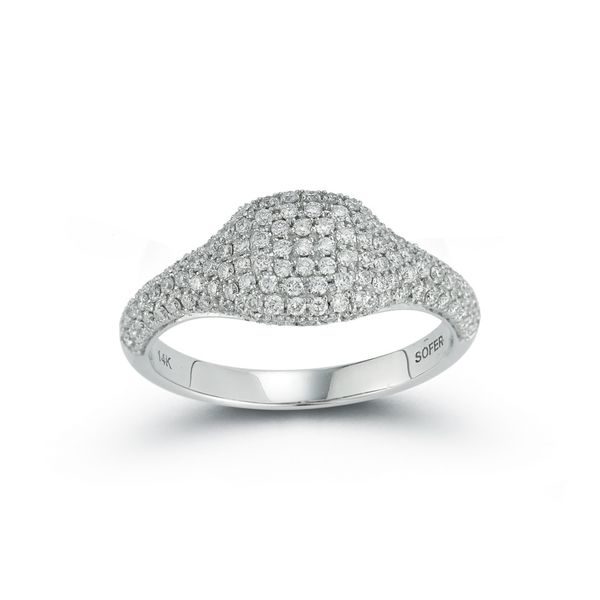 Sofer Diamond Signet Ring DeScenza Diamonds Boston, MA