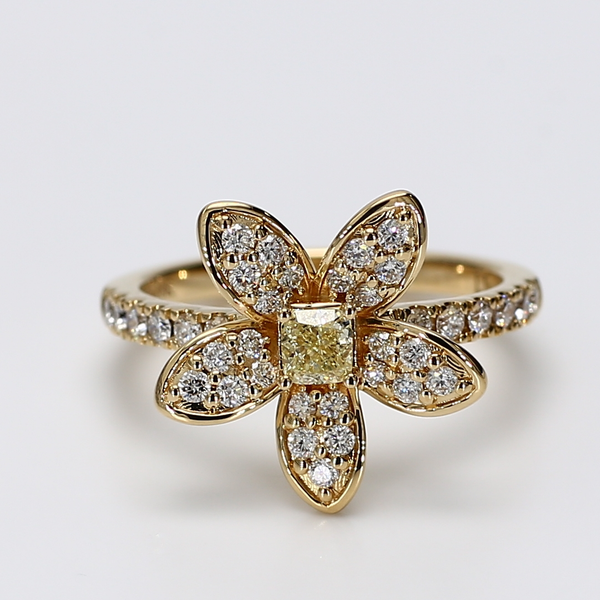 DeScenza Collection Diamond Flower Ring DeScenza Diamonds Boston, MA