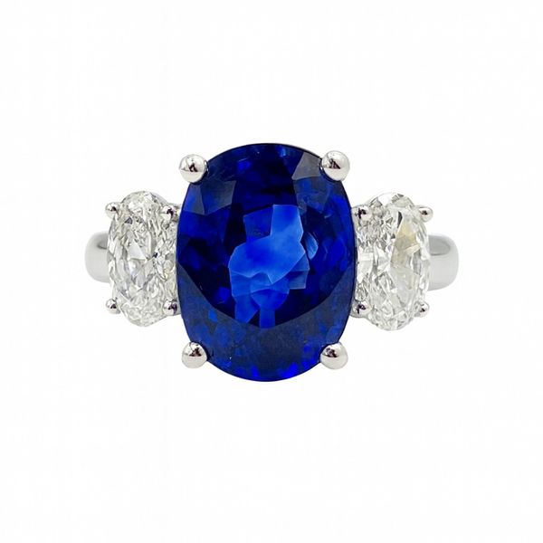 DeScenza Collection Diamond and Sapphire Ring DeScenza Diamonds Boston, MA