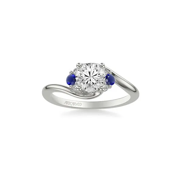 DeScenza Collection Sapphire Bypass Engagement Ring Image 2 DeScenza Diamonds Boston, MA
