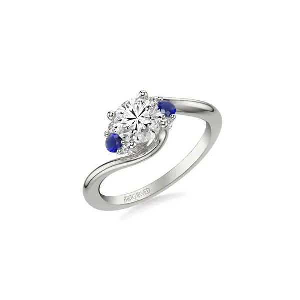 DeScenza Collection Sapphire Bypass Engagement Ring DeScenza Diamonds Boston, MA