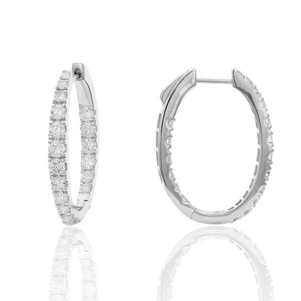 DeScenza Collection Diamond Hoop Earrings DeScenza Diamonds Boston, MA