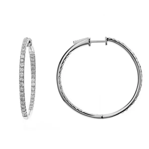 Diamond Hoop Earrings DeScenza Diamonds Boston, MA