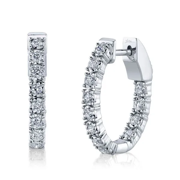 Shy Creation Diamond Hoop Earrings DeScenza Diamonds Boston, MA